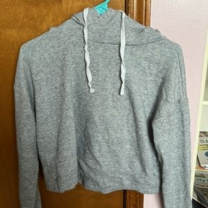 Light gray cropped hoodie from SO.